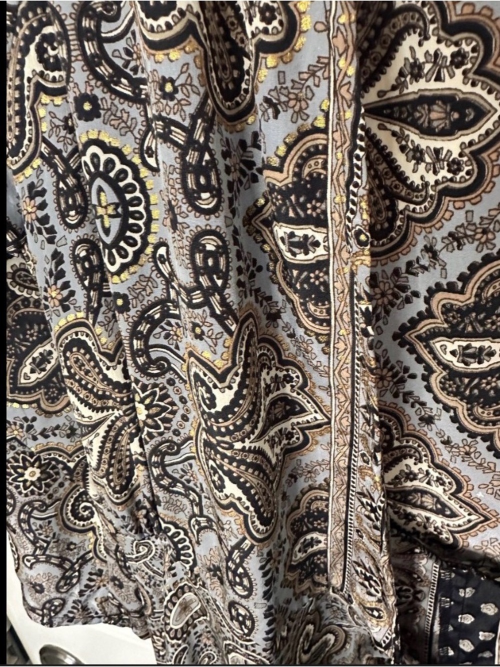 Cienna Silk Blend Paisley Wrap Dress - Small – Boho Chic Flowy Midi Dress/Duster - Picture 8 of 8